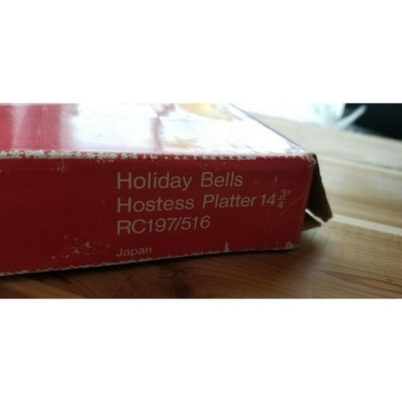 Makasa Crystal Holiday Bells Platter 14.75" RC197/516 Christmas Hostess Dish. - Picture 6 of 12